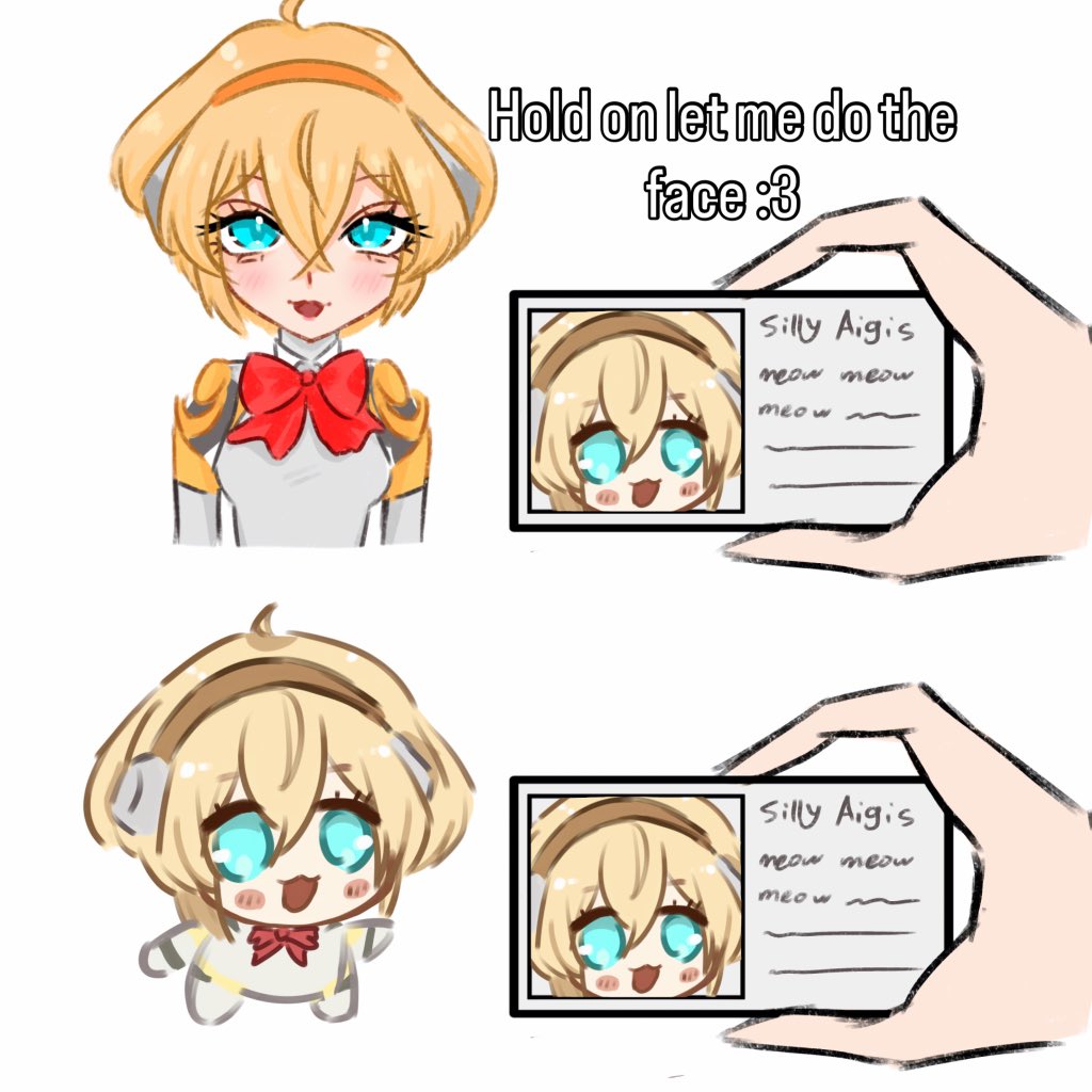 Pearlssweetsmhw's tweet photo. Hold on, let me do the face :3 silly ahh Aigis https://t.co/tQW2Jd7eAf