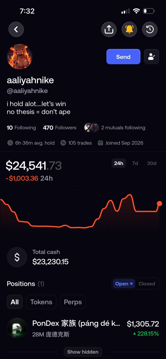 BalaiBB's tweet photo. pls who know this babe twitter handle? 

she has made me so much money today 

she’s a fuckin goat at spotting low cap memes https://t.co/HpZdK7swtR
