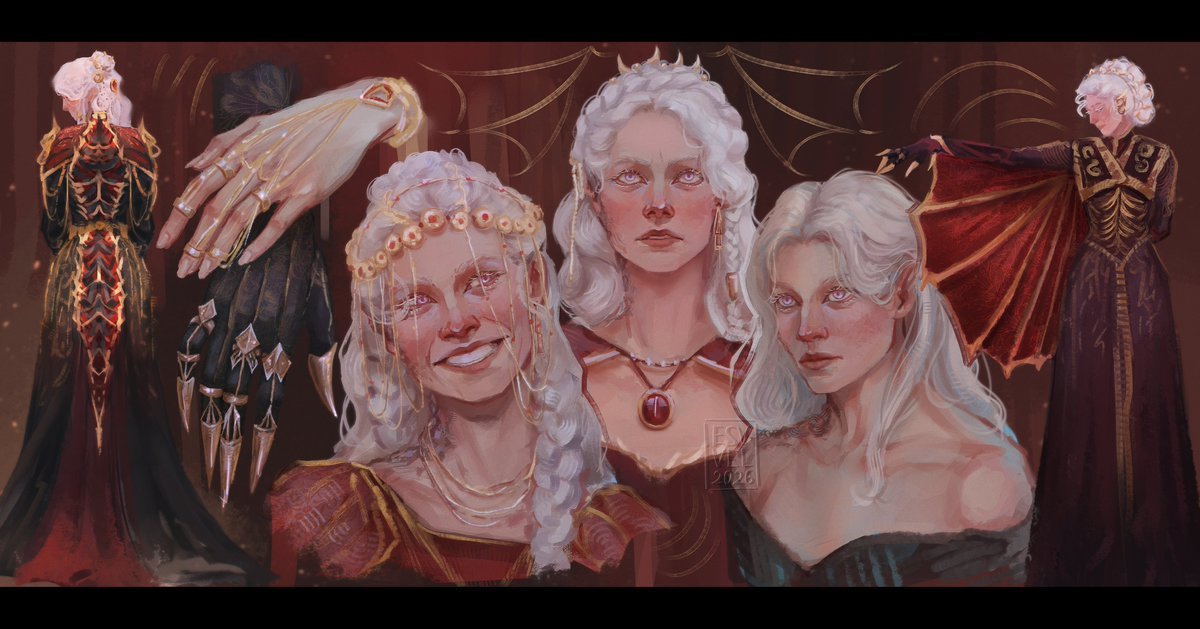 esvvell's tweet photo. more of Visenya,

her with different hairstyles, clothes and a closer look on the details of her dress &amp; hand accessories

#asoiaf #hotd https://t.co/zTc8gbvRzN
