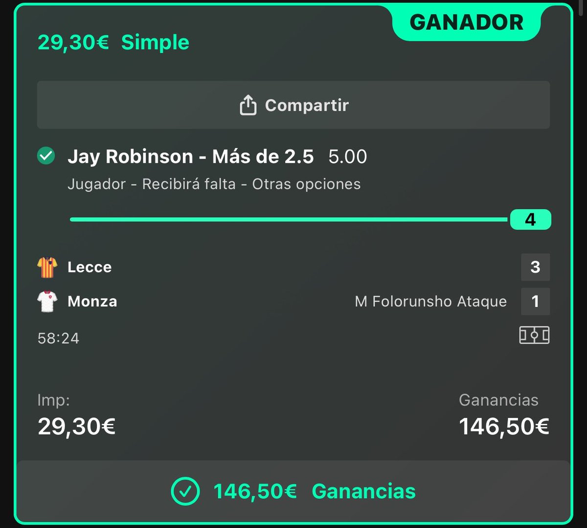 VerdazoDiario's tweet photo. ESCALERA DENTRO EN 45 MIN✅✅✅
Cuota 2,2✅
Cuota 5✅
Cuota 13✅

Acabo de compartir otro escaleron para mañana gratis en mi canal, enlace en el primer comentario https://t.co/PatBC0k0Go