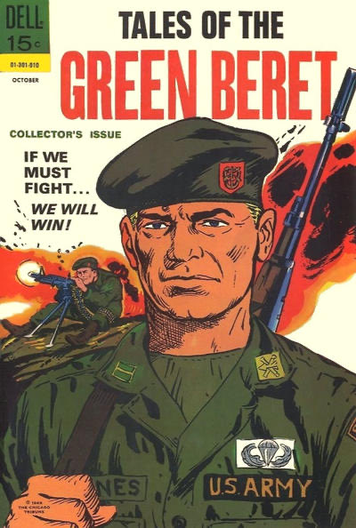 comicbookhist's tweet photo. Turning 60: TALES OF THE GREEN BERET #1; dated January 1967.
Interior work and cover by Sam Glanzman. This series ran five issues. #dellcomics https://t.co/OId2gGpcnf