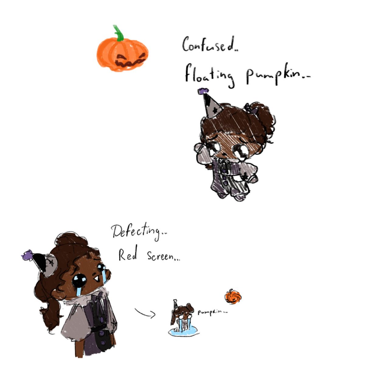 54Ksenny's tweet photo. #NQH 
Pumpkin birb trio and their pumpkin strugles https://t.co/RHkAW7VJpL