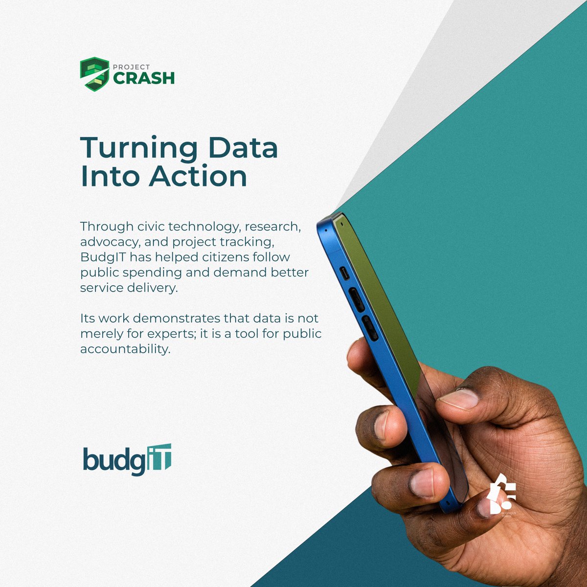 projectcrash_'s tweet photo. For 15 years, BudgIT Foundation has helped make public finance understandable, accessible, and actionable, proving that budgets should not be documents reserved for a few, but public tools that empower everyone.
Happy 15th Anniversary, BudgIT Foundation!
#budgitat15 https://t.co/QsO0lbgINP