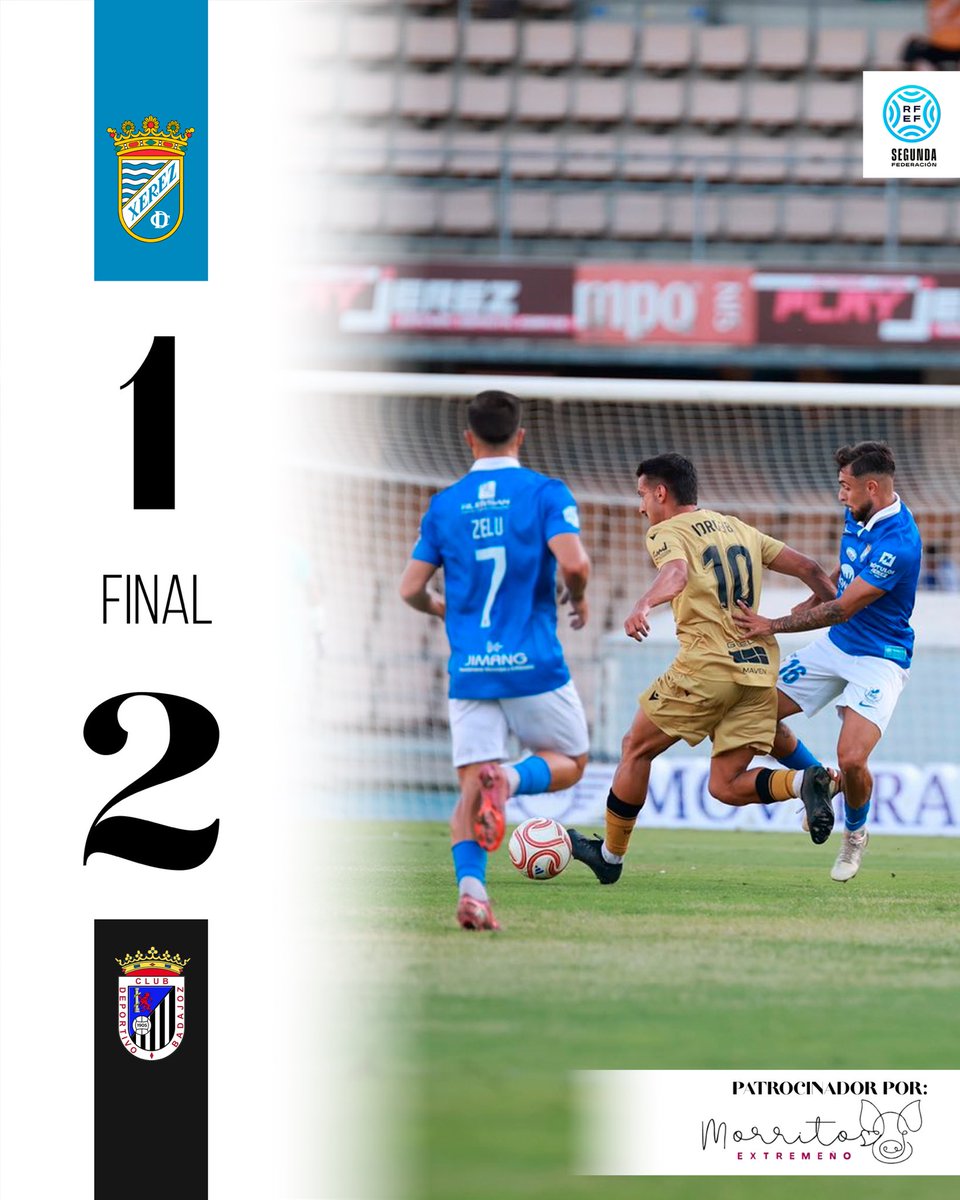 CDBadajoz's tweet photo. 🔚Pitido final en Chapin

Xerez CD 1-2 CD Badajoz

🐽Patrocinado por Morritos Extremeños https://t.co/xw6SzfjgPE