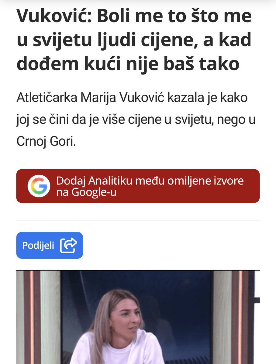 guvernadurka's tweet photo. potpuno mi je svejedno sto doticna postize u sportu od momenta od kad je orla sa crnogorske zastave nazvala kokoskom. 
nit je cijenim, nit je ne cijenim. nekako je nista. https://t.co/iaKxf662PT