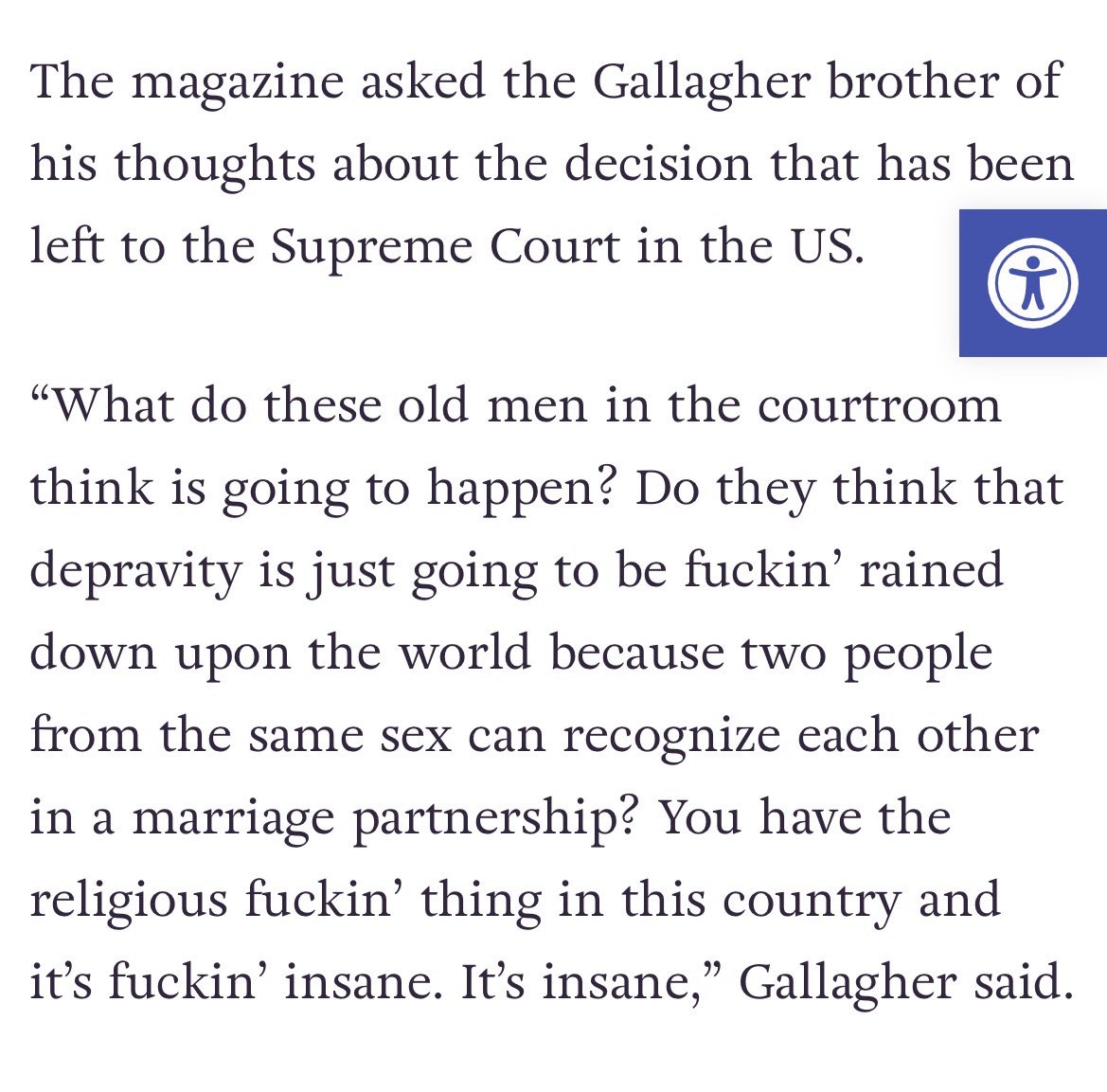 caspystar's tweet photo. 2015 noel gallagher on gay marriage!! (and him arguing with the reporter who was seemingly against it) https://t.co/kr3eM6Noge