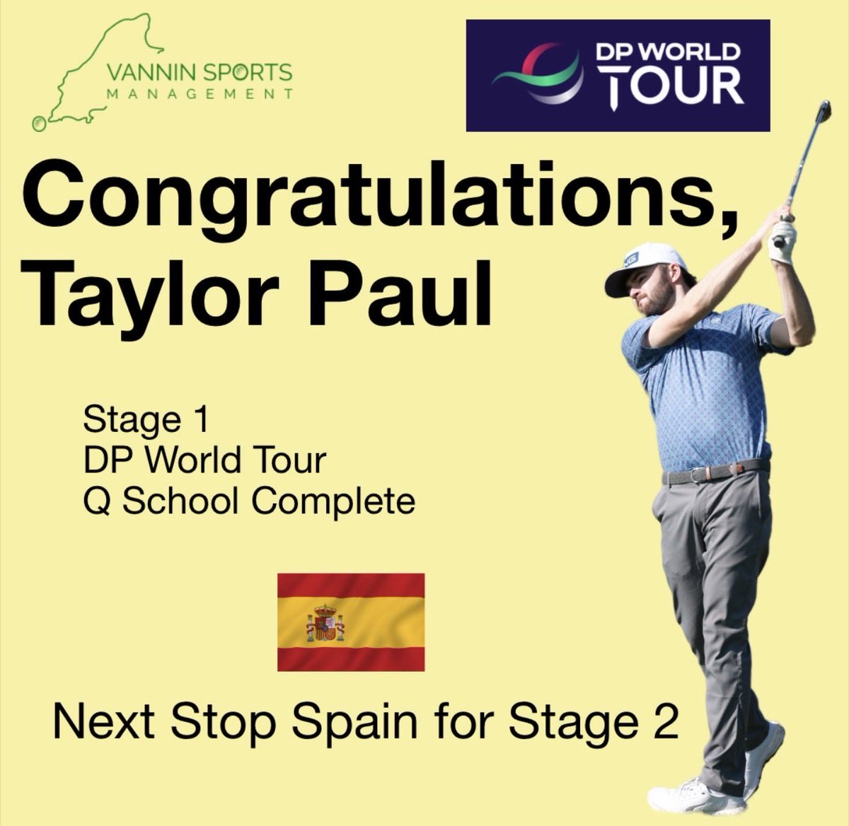 VanninSports's tweet photo. @HarleyfordGolf pro, Taylor Paul, plays his way into the second stage of @DPWTQSchool  at Seddiner See Golf and Country Club in Germany. 

#bbogolf
#clutchgolf https://t.co/1E6yEVcmrx