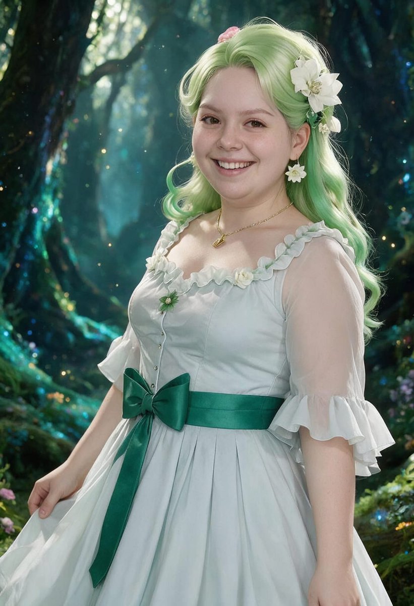 Lizzy1262629's tweet photo. Mint dress in the woods — green wig, white flowers in the hair, satin bow at the waist. Sun through the trees, a wide smile.
#GreenHair #ForestPortrait #MintDress #FlowerHair #Cottagecore #GardenLook #OOTD #SoftLight #FairytaleLook #LookOfTheDay #NatureShoot #CuteLook https://t.co/GwhdG1Sj0U