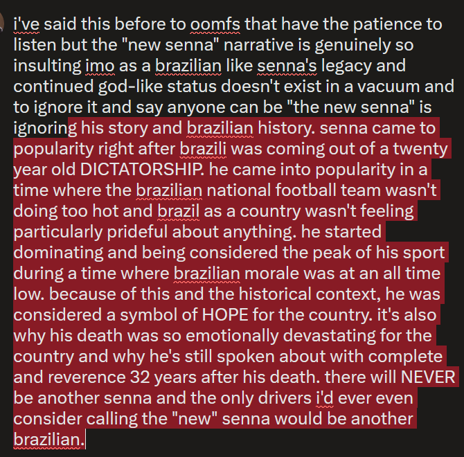 airbendingplums's tweet photo. oh bROTHERRRRRR do i have a bone to pick with this "new senna" narrative. https://t.co/hLGgfh1f0t