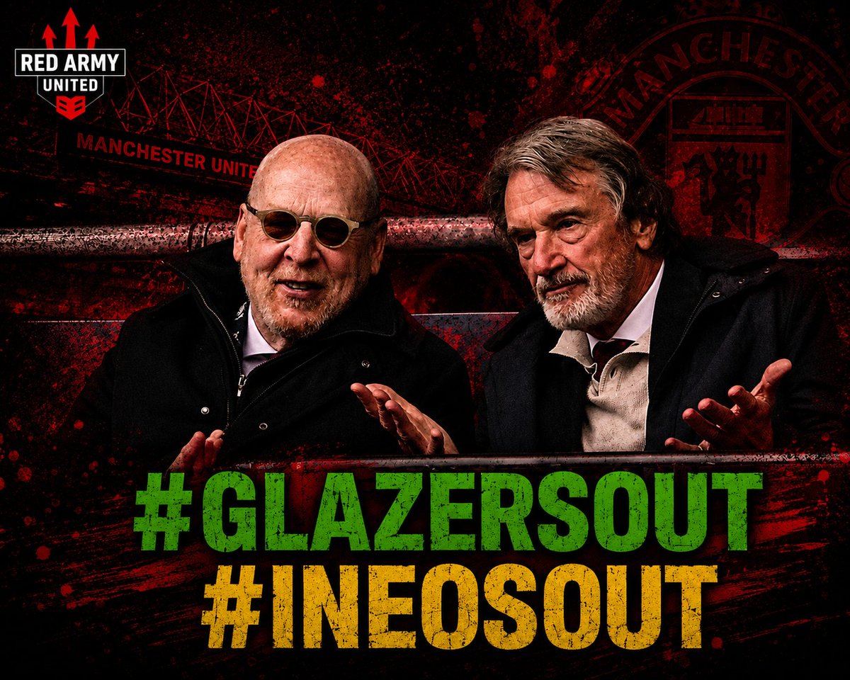 RedArmyMUTD's tweet photo. Fuck the Glazers 🤬

Fuck INEOS 🤬

Get the Fuck out of our club you fucking thieves. You are taking us backwards every single season 🤬

Make sure the basterds see this 🤬

#MUFC #IneosOut #GlazersOut #MUNMCI https://t.co/mpNOTFPpnQ