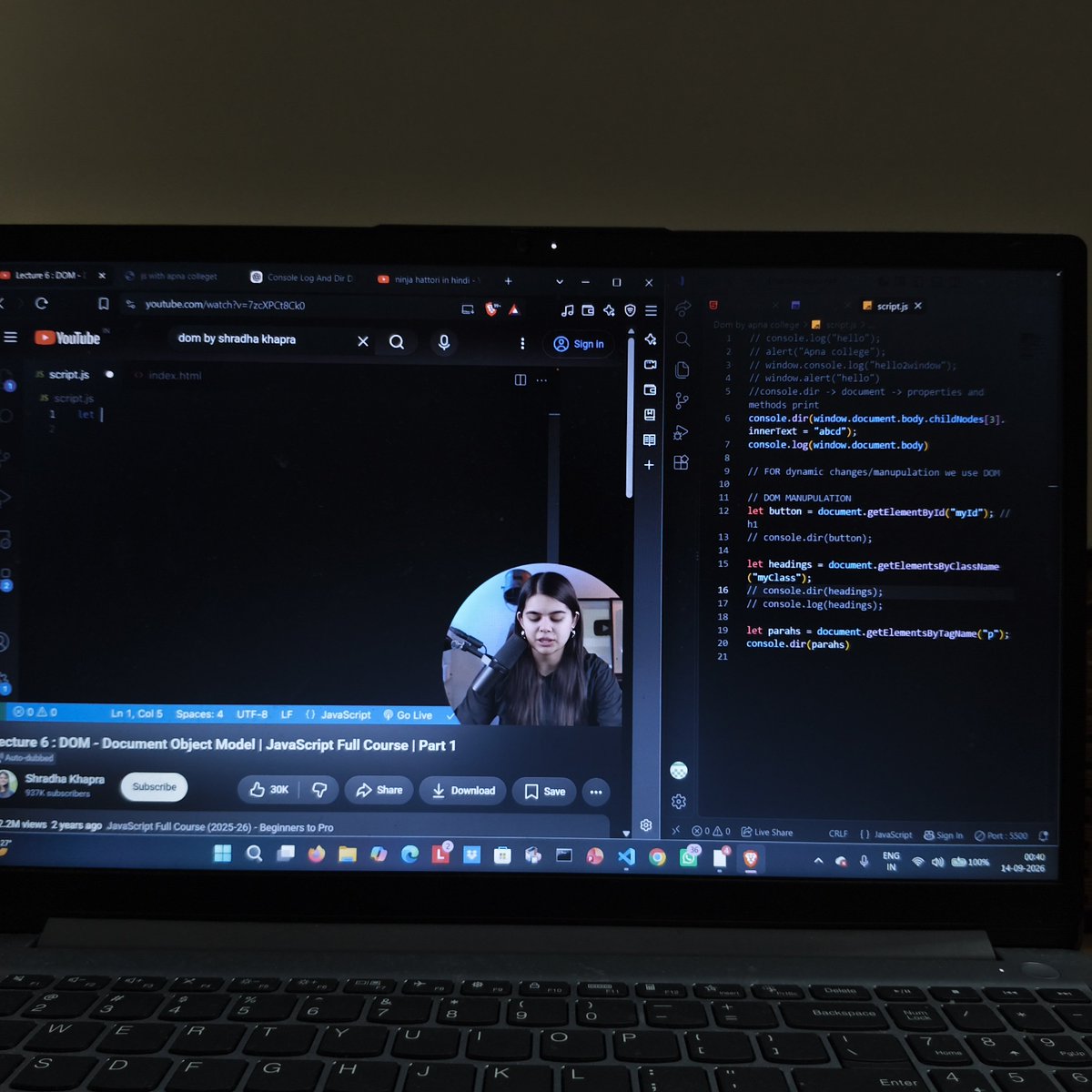 riish008's tweet photo. Day 11/60 🚀 | DOM Manipulation

Today I learned how to manipulate the DOM by selecting HTML elements using:

→ "id"
→ "class"
→ "tag"

This is where JavaScript starts interacting with the actual webpage. https://t.co/gujrCQ5Gbg