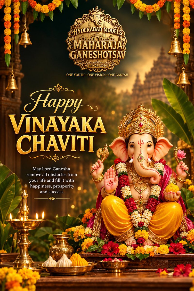 HydModels's tweet photo. Wishing everyone a blessed and joyous Ganesh Chaturthi! ❤️✨

May Lord Ganesha fill your lives with happiness, prosperity, peace, and endless blessings. 🙏🐘✨
From @HydModels

 #HapptVinayakaChaviti 
#GaneshChaturthi 
#GaneshFestival #hyderabadmodels https://t.co/HFYBA9G3kt