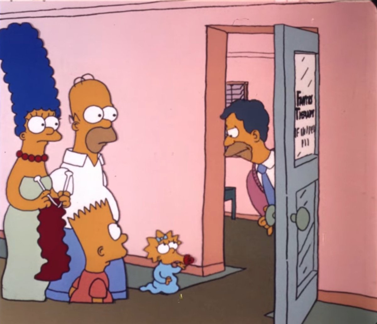 mikomoonrider's tweet photo. So an open matte 35mm print of "The Simpsons Family Therapy" skit has been uploaded to YT.

Not only is it nice to see a Tracey Ullman-era skit in HD, it's also cool to see the cel edges, the margin notes, and the paint cutoffs that were cropped out on the videotape masters. https://t.co/1hzKULxiiu