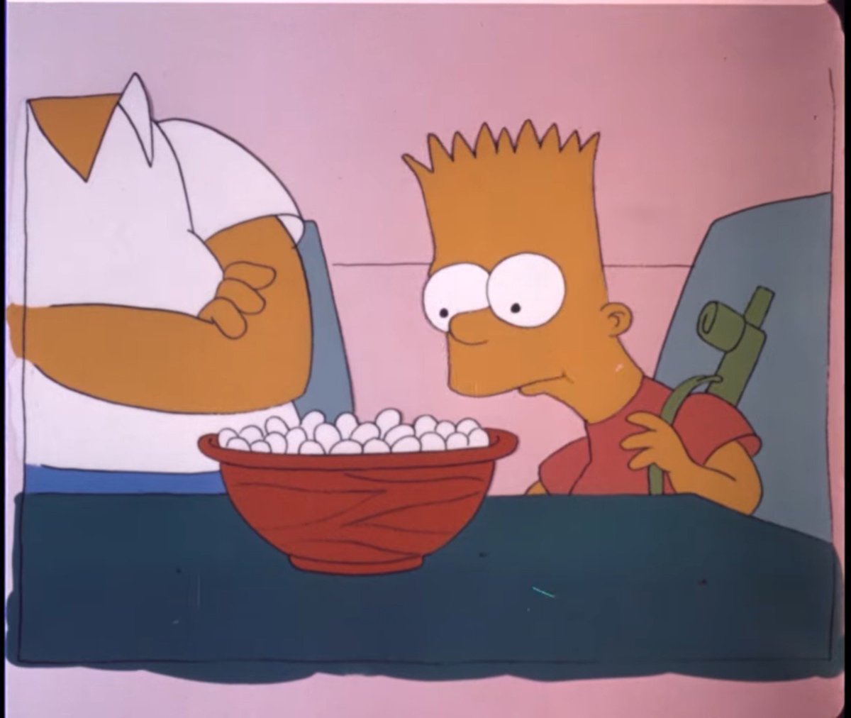 mikomoonrider's tweet photo. So an open matte 35mm print of "The Simpsons Family Therapy" skit has been uploaded to YT.

Not only is it nice to see a Tracey Ullman-era skit in HD, it's also cool to see the cel edges, the margin notes, and the paint cutoffs that were cropped out on the videotape masters. https://t.co/1hzKULxiiu