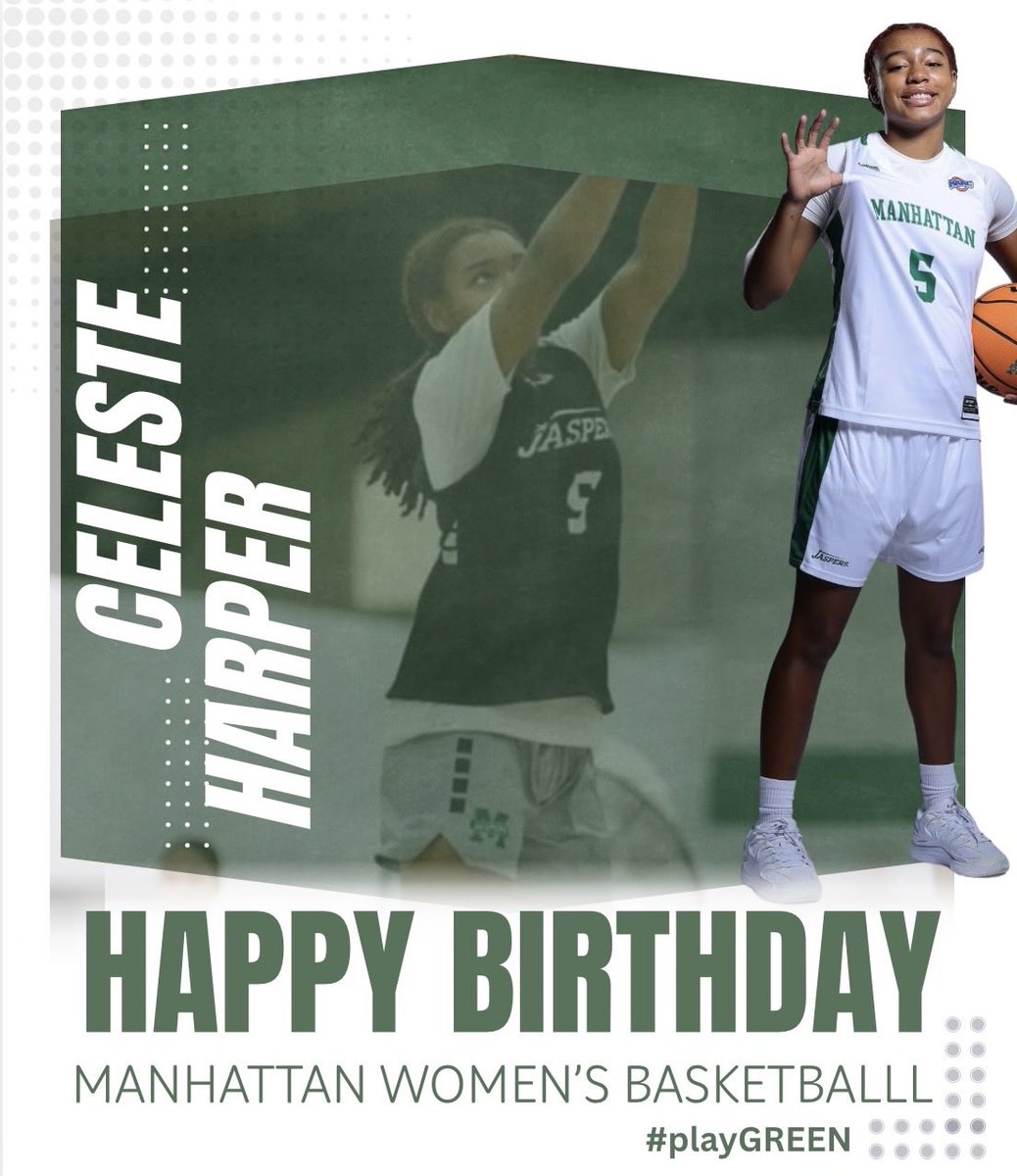 Manhattan_WBB's tweet photo. Happy Birthday, Celeste! ππ Wishing you an amazing day filled with love, laughter, and everything you deserve! ππ
#GoJaspers | #playGREEN π’βͺοΈ https://t.co/FNwZAZGJX0