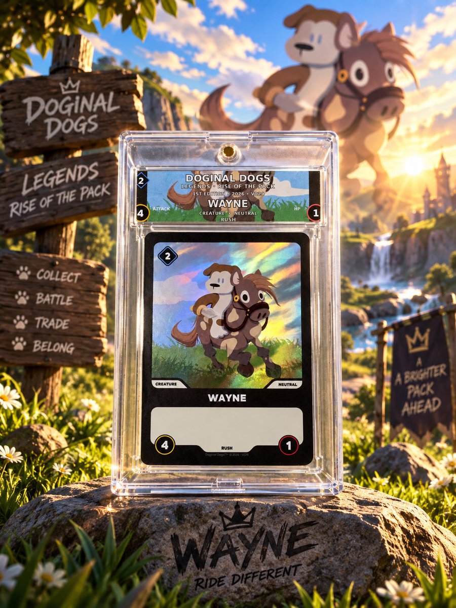 Andmetax's tweet photo. 🚨AND URGENT BREAKING NEWS🚨
@barkmeta cant handle WAYNE & LOST
in a @DDLTCG Online Tournament
So this morning they BANNED WAYNE as the @doginaldogs community decided it is best
But the physical version of WAYNE is already printed & 4sale on ebay
👇👇👇👇👇👇
https://t.co/OjPw7R7AQS #eBay via @eBay