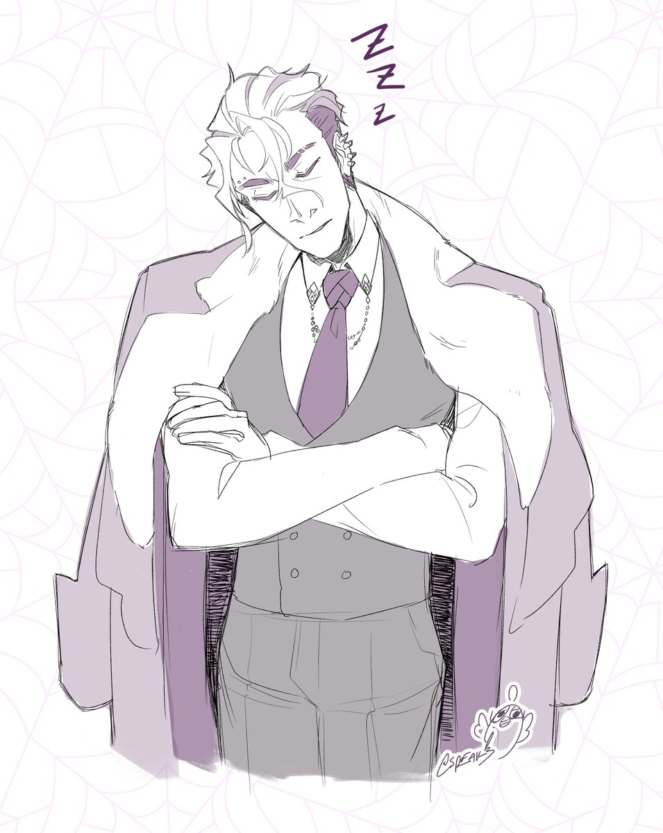 Speakington's tweet photo. Messing around looking at the ref. Gave him a waist coat and didnt do the scarf/chains/etc to save my sanity hahaha
#Vartistry
--
🫵🐥
ALSO I LIKE SUITS. THE PURPLE IS A COINCIDENCE. https://t.co/BuzACfHsCx