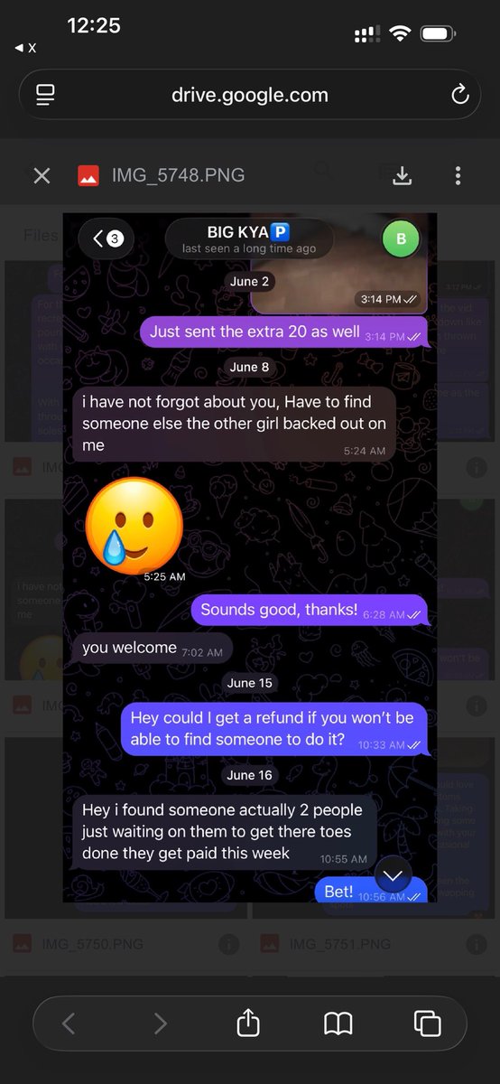 krankcapone's tweet photo. This customer paid a significant amount of money to @_ulovetoes for a custom and has been waiting for days for her to deliver and look what happens next https://t.co/F4cqWUffs4