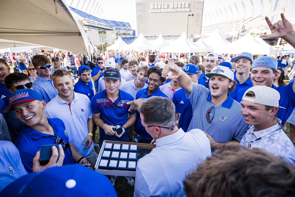 KUBaseball's tweet photo. A pretty good way to remember it 💍 

#RockChalk https://t.co/IS1uIA9V8n
