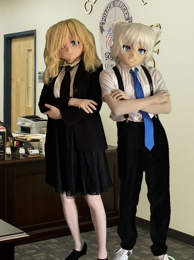 ashleywoodmask's tweet photo. The special Kigurumi task force is on the case!

With @korewa_lune 
 
#kigurumi #cosplay https://t.co/6tdxnqDcZ9