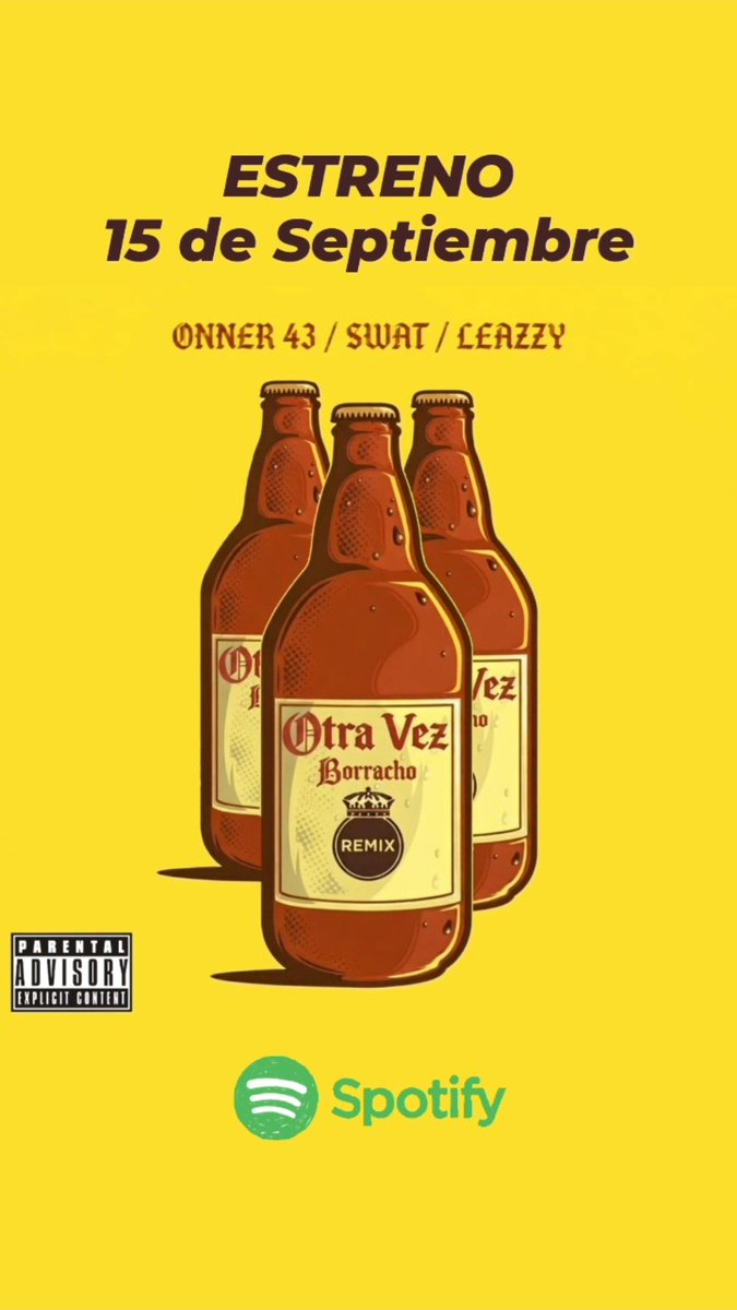onner_43's tweet photo. Mi tropa !!! este 15 de Septiembre en Spotify y todas las plataformas digitales estrenamos OTRA VEZ BORRACHO REMIX junto a mi carnal SWAT C Mobztas y mi carnalita Leazzy bajo la producción de mi carnal K1dsun es una fiesta hecha rola mi tropa vamonos 🤟🏻👹🔥📻🎶

#ONNER43 #rap https://t.co/MC2mZBrsWb