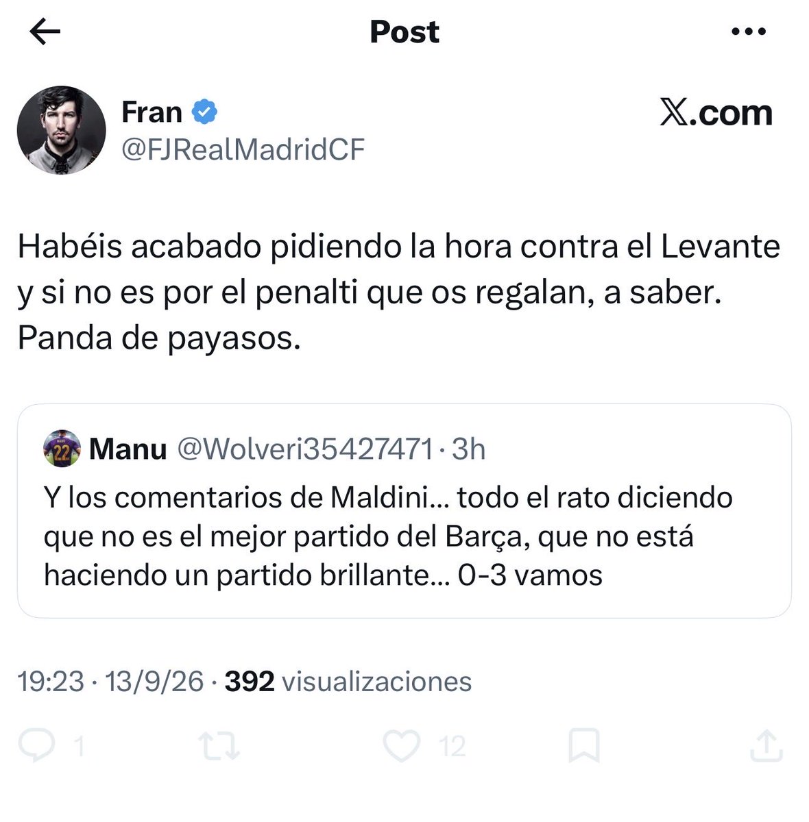 Wolveri35427471's tweet photo. Ojo que se acaba de filtrar la cuenta B de Maldini 🤣🤣🤣🤣 vaya llorón @FJRealMadridCF https://t.co/nnSHFfmNmy