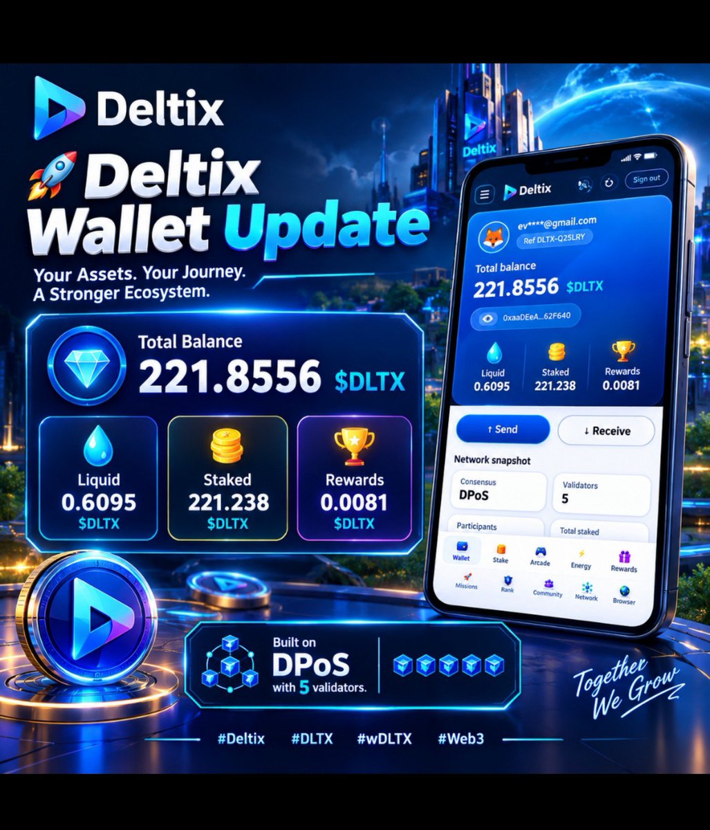 jerry_eva04's tweet photo. 🚀 Deltix Wallet Update

💎 Total Balance: 221.8556 $DLTX ⚡ Staked: 221.238 $DLTX 💧 Liquid: 0.6095 $DLTX 🏆 Rewards: 0.0081 $DLTX

Built on DPoS with 5 validators. 🌐🔥

#Deltix #DLTX #wDLTX #Web3 https://t.co/SniFjFN5eP