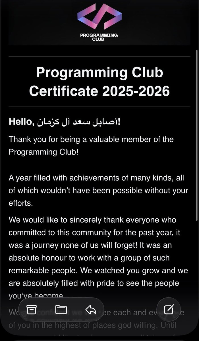 AsaylK11's tweet photo. Being a member of this incredible team was an honor. I sincerely appreciate the experience and all of the people I got to collaborate with. Thank you to our leaders and the members 🤍

#نبرمج_مستقبلنا https://t.co/oRUjRrV0p1