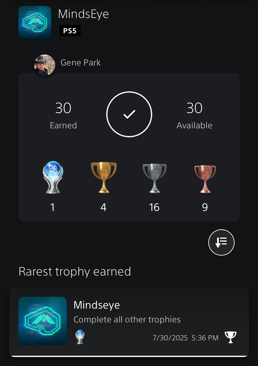 GenePark's tweet photo. people forget i platinumed mindseye. i gave it a 0.5. https://t.co/nlhJDtlIyT