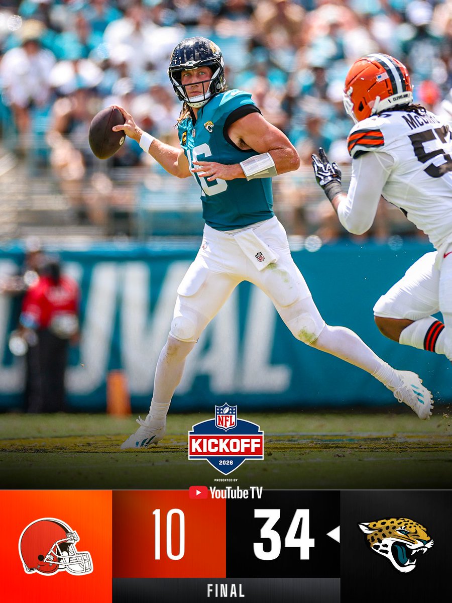 NFL's tweet photo. FINAL: The @Jaguars make a statement win! https://t.co/mDiufaJUXq