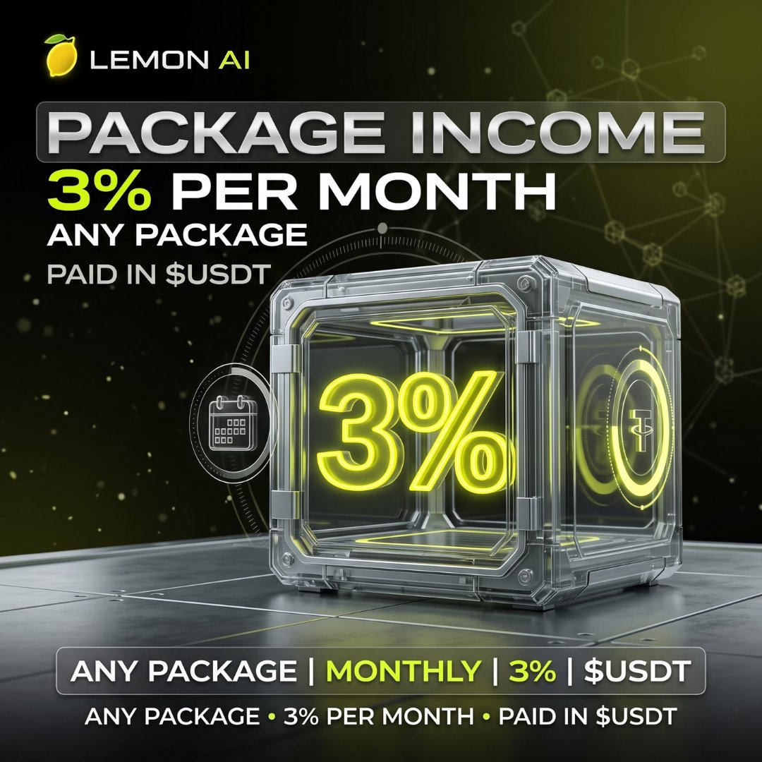 lemonai__'s tweet photo. 🚀 **Unlock a smarter way to grow with Lemon AI!** 🍋
Get **3% per month on any package**, paid in **$USDT**. 💰
The next level of AI-powered Web3 is here. Stay tuned! ⚡

#LemonAI #Web3 #Blockchain #BSC #AI https://t.co/ELgVqFtF6a