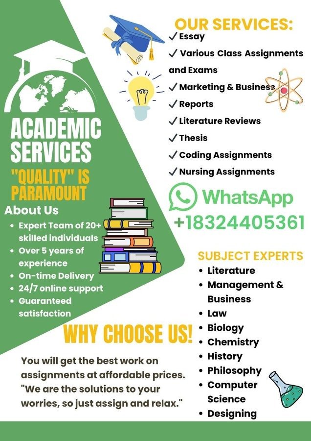 Mindsetconquer's tweet photo. Dm us for :

- Essay Assistance
- Assignment Completion Help
- Homework Guidance
- Test Prep &amp; Quiz Review
- Final Exam Study Support
- Thesis &amp; Dissertation Coaching
- Academic Research Help
- Case Study Writing
- Lab Report Formatting
- Class Notes &amp; Study Guides https://t.co/Con9Qap8yl