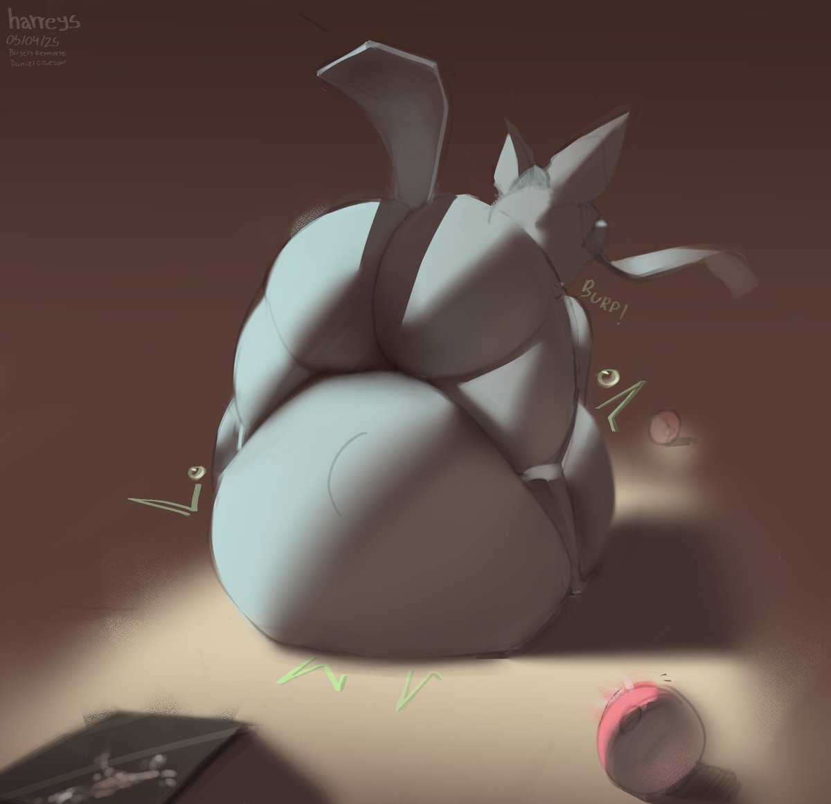 2harreys's tweet photo. CW: #vore 
This one was very experimental, though I think it could have looked a lot better. https://t.co/kR9YKVBtVG