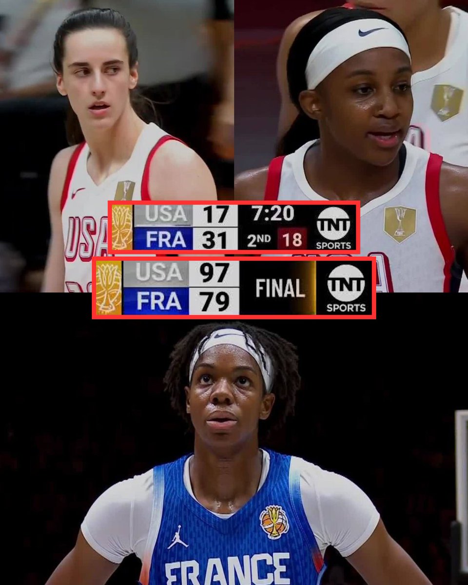 TNTSportsUS's tweet photo. THE USA COME BACK FROM DOWN 14 TO WIN THE #FIBAWWC AGAINST FRANCE 🤯👏

@usabasketball is golden for the 5th-straight time 🇺🇸 https://t.co/sADYxKSd8X
