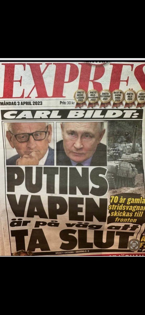 PFagelskiold's tweet photo. @carlbildt @yes_ukraine But but but… 😱

You have REPEATEDLY for YEARS said that Russia already lost! 🤡 🤡

Is it not time to face REALITY and end this stupid war before 🇺🇦 ceases to exist? 

How about ending the policy of NATO expansionism? How about building a new European security architecture? https://t.co/UxKCbEwWzL
