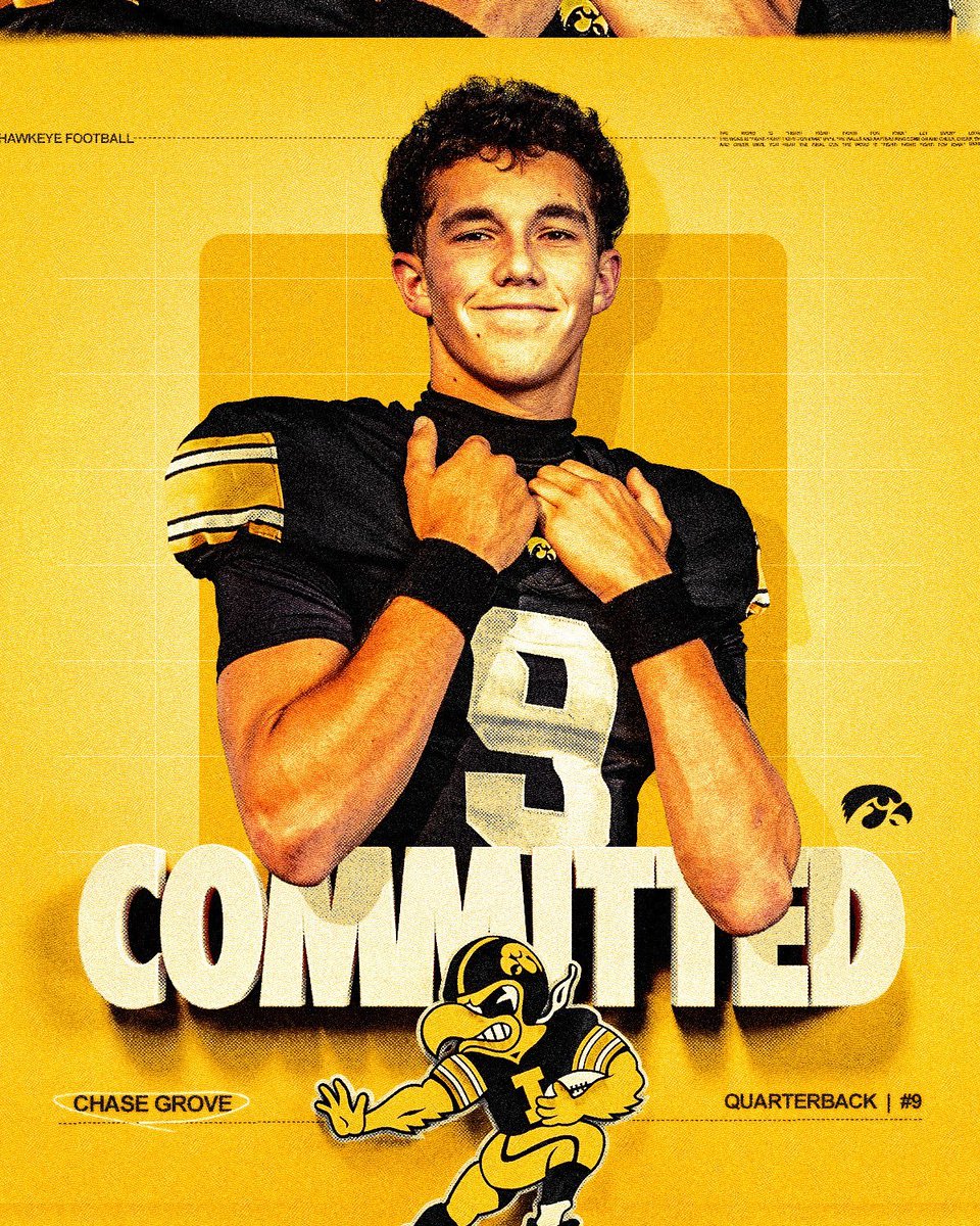 EliotClough's tweet photo. 2028 Quarterback Chase Grove Talks Commitment: "I'm Going to Iowa to Win a National Championship"

"I'm going to Iowa to win a national championship, that's my main goal. I know with Coach Ferentz, Coach Lester, the whole staff, we can do it."

VIP:
https://t.co/VLox5MRyLt https://t.co/ZQqDCoHyh3