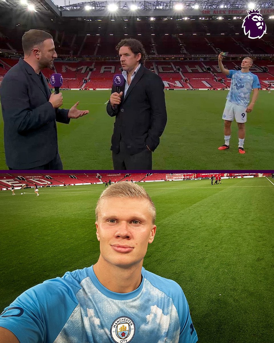 premierleague's tweet photo. Don't mind us, @Erling 😂 https://t.co/jw4CxewFdI