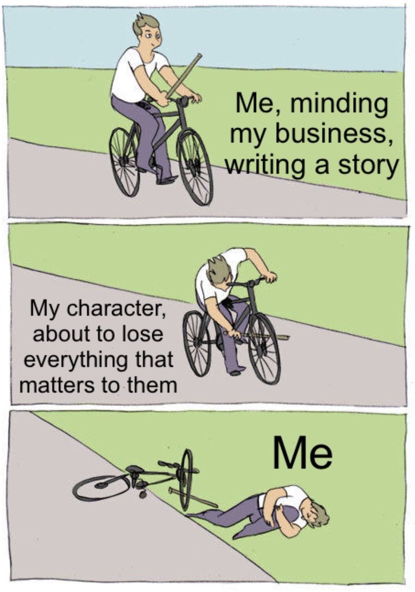 MikkiR_writes's tweet photo. Anyone else need therapy over fictional people they made up in their head? Just me? https://t.co/YNBQYEFxx6