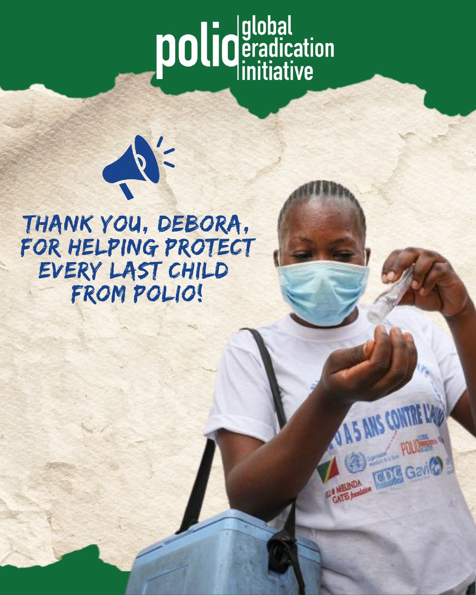 EndPolioNow's tweet photo. Dedicated health workers like Debora, who walked across Brazzaville in the Republic of Congo during the latest vaccination round, make it possible to reach every child to #EndPolio. https://t.co/x9bQ104a5v