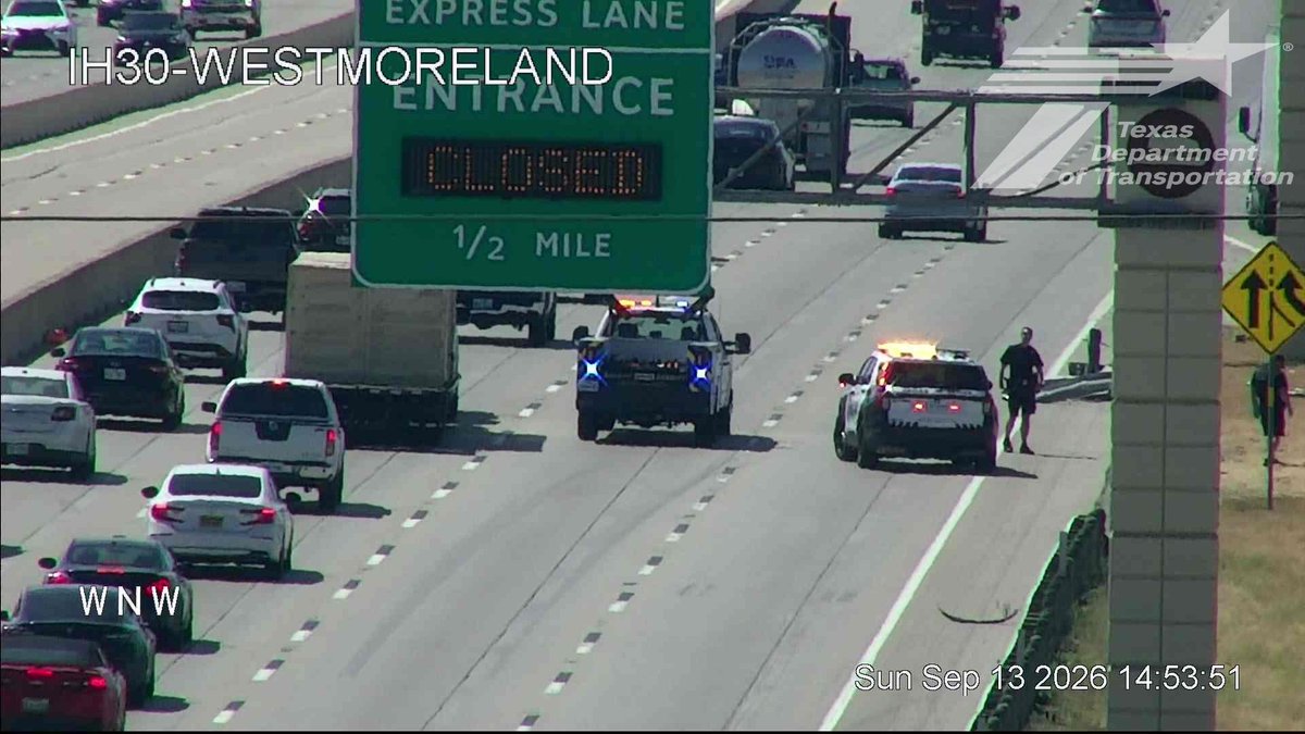 krldtraffic's tweet photo. #WestDallas: WB IH-30 @ Westmoreland, a crash that left some guardrail damage takes the 2 right lanes - waiting on TXDOT Maintenance crews to come take care of - use caution! @KRLD #KRLDTraffic #1080KRLD #trafficalert @TxDOTDallas https://t.co/fqTkEr7CPs