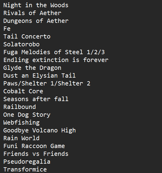 ACRIDDOGGO's tweet photo. 50 SFW games with anthros that will please the furries &amp; scalies on top of my head (counting sequels but honestly i could give many more) https://t.co/F0S3Wej6jV