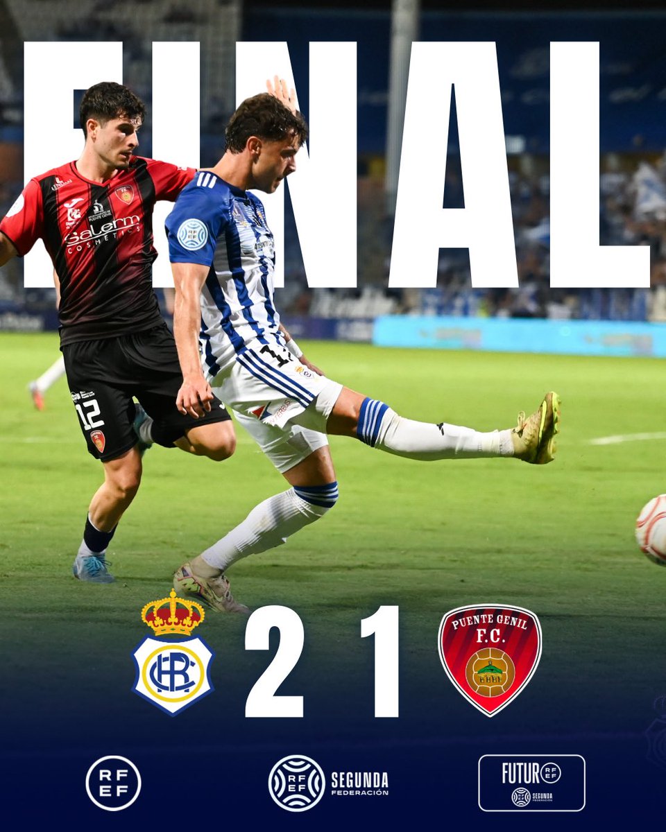 recreoficial's tweet photo. ⏱️90+4’. FINAAAAAAAL.

PRIMERA VICTORIA DE LA TEMPORADA✅

Gracias a todos por un AMBIENTAZO 🤍💙

Seguimos… 🔜

🤍💙 #RecrePuenteGenil 2-1 🔴⚫️ https://t.co/Go9kDPDPne