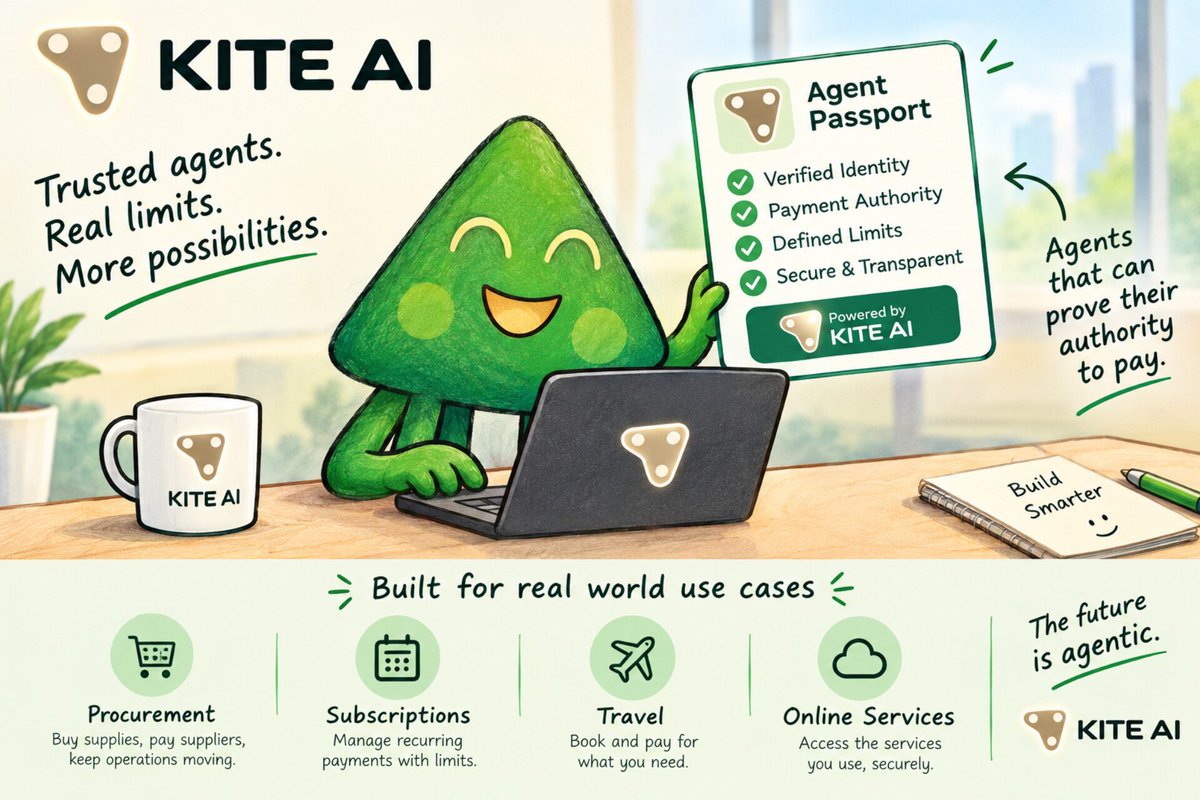 Jd22crypto's tweet photo. 1/3
Imagine an AI agent needs to buy supplies while you’re offline.

The problem isn’t just making the payment.

It’s knowing who the agent is, what it can spend, and whether the payment is authorized.

That’s where @GoKiteAI becomes interesting. 🧵 https://t.co/cjlroe6hyU