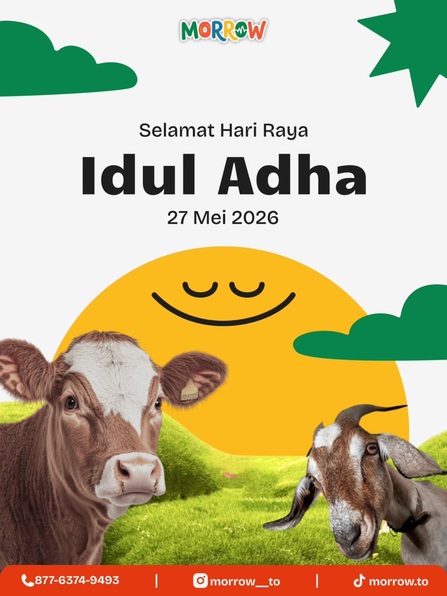 spring41015's tweet photo. Selamat Hari Raya Idul Adha. Mari belajar tentang keikhlasan, berbagi, dan kepedulian. Semoga hari penuh makna ini membawa kebahagiaan, kedamaian, dan keberkahan bagi kita semua. https://t.co/4vOPvvpRud