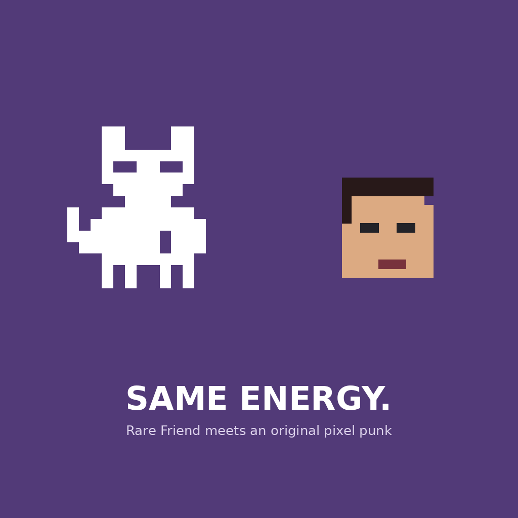 deltaHedge00's tweet photo. The CryptoPunk that matches my favorite Rare Friend: same pixel energy.

Different era, same minimal pixels, instant identity, maximum attitude.

https://t.co/YCYV7bSfxm https://t.co/LVx8CIF8nd