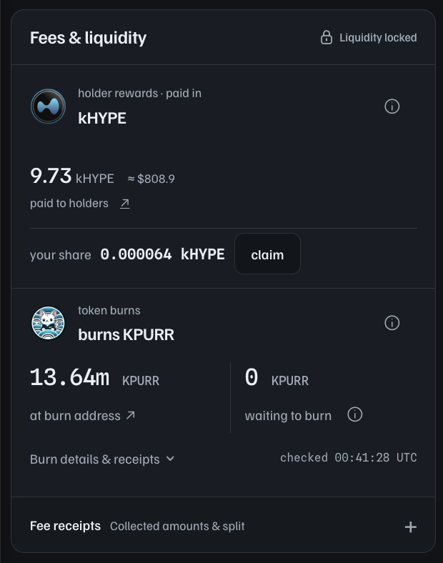 kPURR_hl's tweet photo. $kPURR coded

9.73 $kHYPE to holders.
13.65M $kPURR burnt.

Hyperliquid https://t.co/nce3DWcQBa