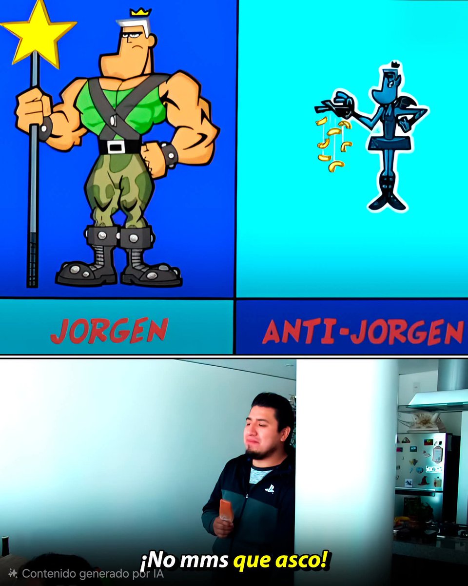 En_jupiter_'s tweet photo. En los capítulos de cuando nace Poof, explican que todos los seres mágicos tienen su anti-versión, y todos estaban a la expectativa de ver cómo sería el Anti-Poof.

En una parte nos muestran un gráfico donde podemos ver la versión de Cosmo y Wanda, y de repente vemos al Anti-Jorgen, que tal vez pudimos llegar a pensar que sería un hada gordo y descuidado, o sea, lo contrario a un militar, alguien con cero disciplina. Pero NO xd.

La versión negativa, el anti-Jorgen parece una bailarina extremadamente delgada, y en parte tiene mucho sentido porque Jorgen es el hada más macho macho, el hada más fuerte, y su contraparte un hada afeminado delicado y débil, cuadra perfectamente en su anti-versión o tu que opinas?