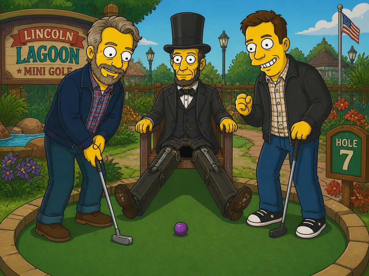 Donutsoncouch's tweet photo. Coming up this week on Donuts on the Couch:  Growing Up on Evergreen Terrace -- Dead Putting Society (S02E06). 

Catch it on Tuesday! 

https://t.co/prPEFGtkH5

#TheSimpsons #rewatchpodcast #newperspectives #minigolf https://t.co/Ni28xubRtd