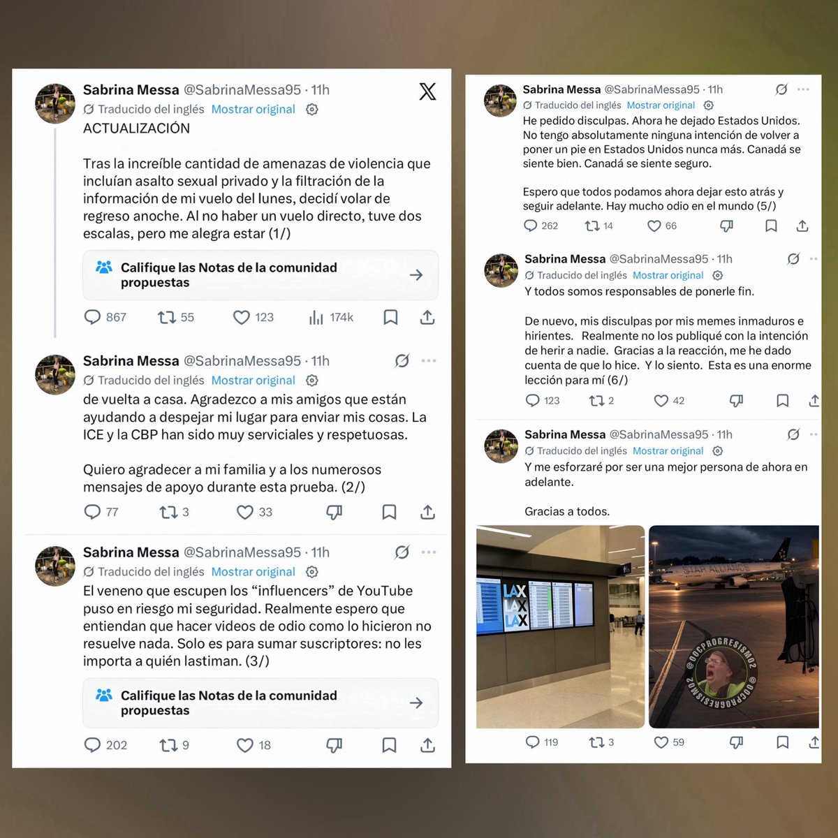OOCprogresismo2's tweet photo. 🇺🇸🇨🇦 Sabrina Messa, una izquierdista canadiense con visa de trabajo en Estados Unidos, es despedida de su trabajo y deportada del país por burlarse del аs∉siиаtо de Charlie Kirk y del atentado yihadista del 9/11 contra las Torres Gemelas. https://t.co/5rqV54DqRu