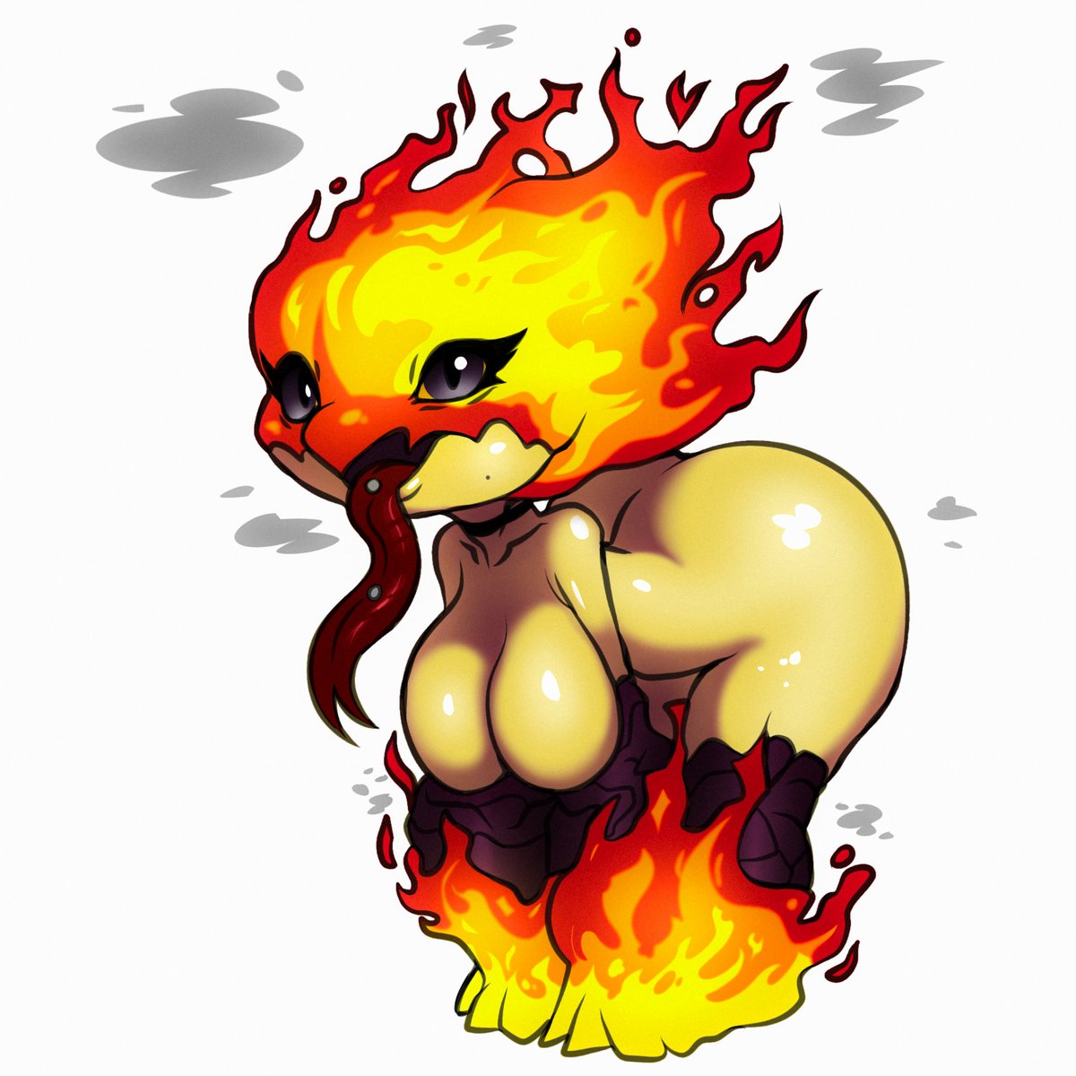 RatXplosion's tweet photo. Just making up anthromorphic pokemons, this is a fire/rock type starter. #fakemon #oc https://t.co/wC4BB9pDnI